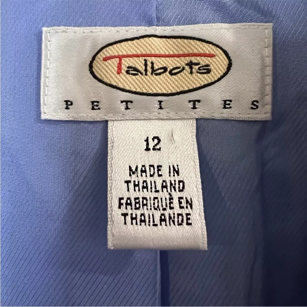 Vintage Talbots 100 % linen blue blazer women’s size 12 - Picture 5 of 7